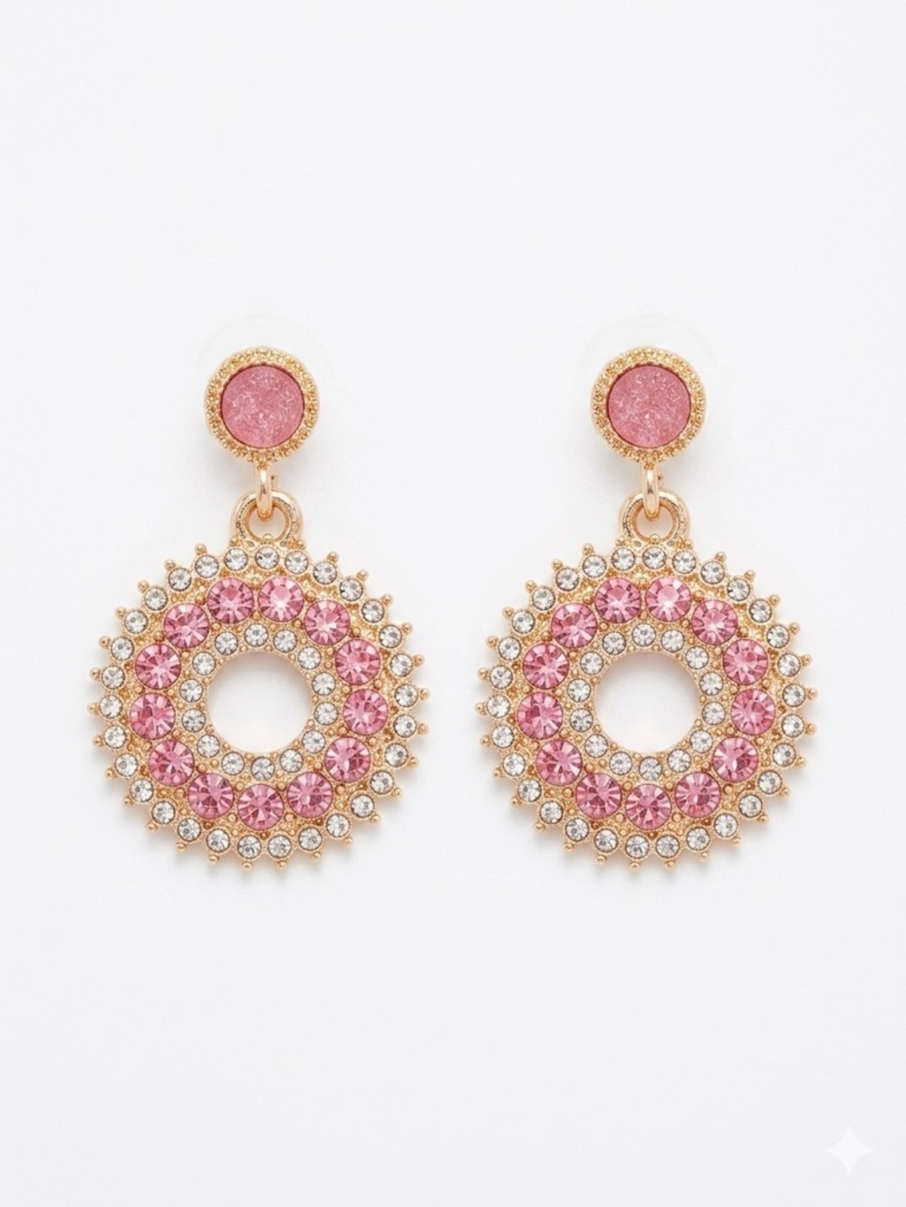 NEW! Saks Fifth Avenue Pink/Gold Drop Earrings